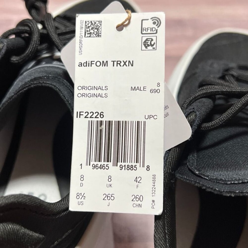 Adidas Originals AdiFOM TRXN Mens Black White Lace Up Platform Sneakers Size 8.5 - Picture 10 of 11